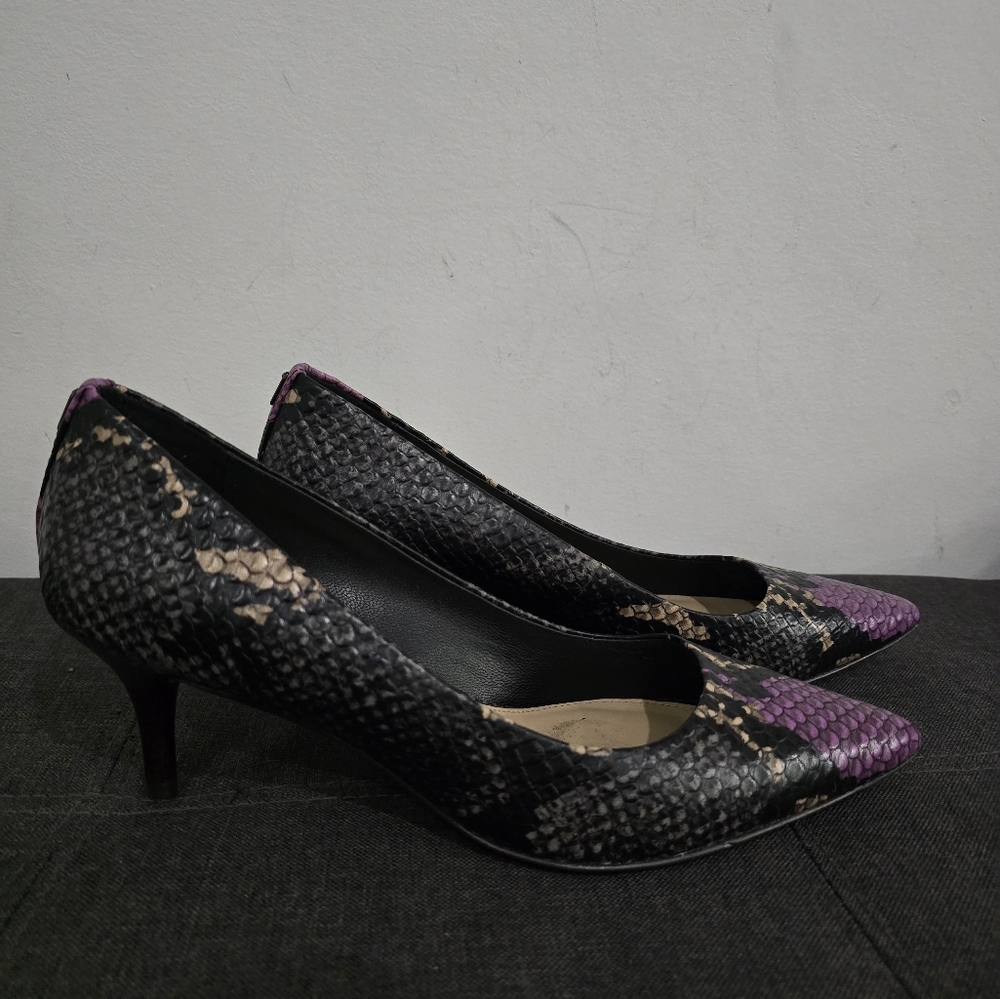 Coach Black and Purple Textured Heels
